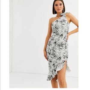 Smudge Print Midi Dress